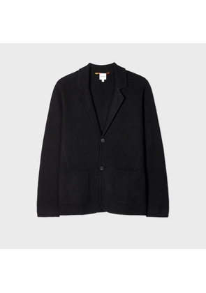 Paul Smith Black Merino Wool Knitted Cardigan Blazer