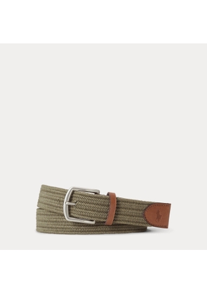 Leather-Trim Braided Belt