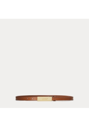 Logo Leather Skinny Belt