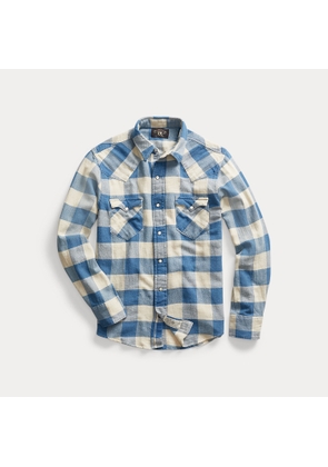 Slim Fit Plaid Twill Western Shirt