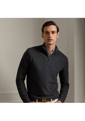 Piqué-Knit Wool Quarter-Zip Jumper