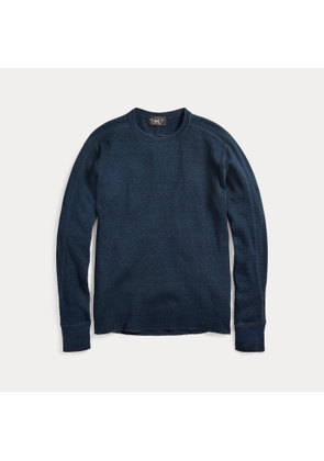 Indigo Jacquard-Knit Crewneck