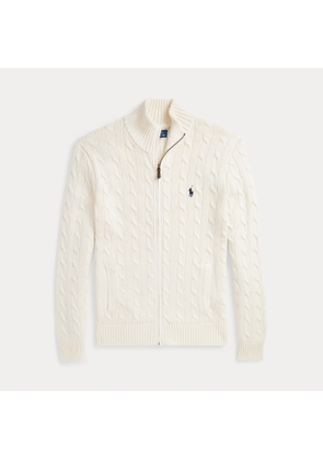 Cable-Knit Cotton Full-Zip Jumper