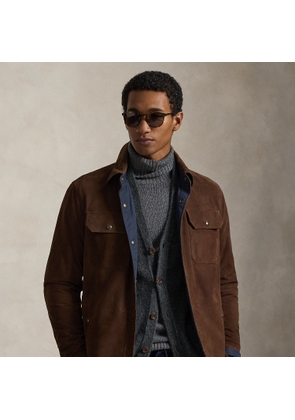 Reversible Suede-Taffeta Shirt Jacket