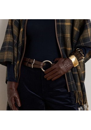 Logo-Embossed Sheepskin Tech Gloves