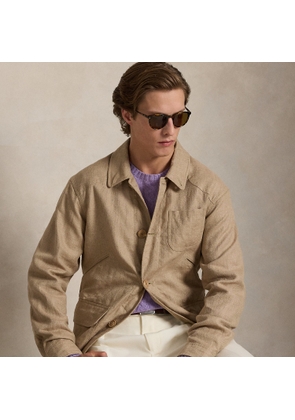Linen Herringbone Utility Jacket