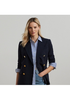 Double-Breasted Wool Crepe Blazer