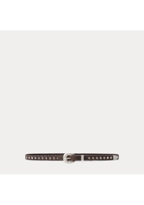 Studded Leather Slim Belt