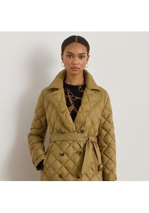 Diamond-Quilted Trench Coat