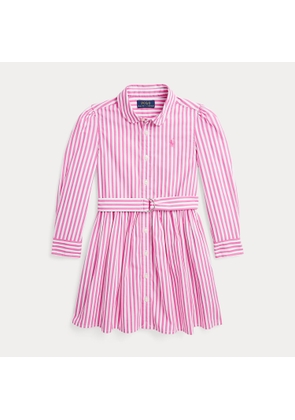 Striped Belted Cotton Poplin Shirtdress