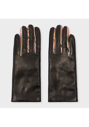 Paul Smith Women's Black Leather 'Swirl' Gloves