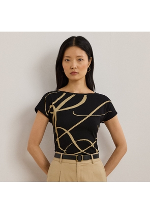 Logo-Print Cotton-Blend Top