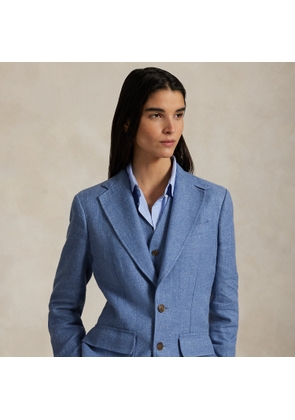 Single-Breasted Linen-Cotton Blazer