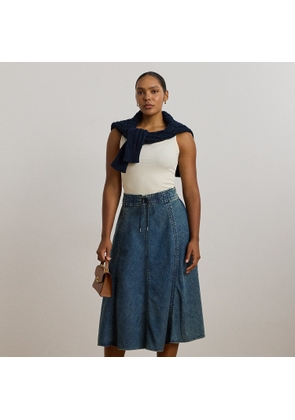 Curve - Denim Drawcord Midi Skirt