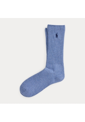 Signature Pony Cotton-Blend Crew Socks