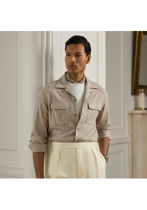 Glen Plaid Wool-Blend Camp Shirt