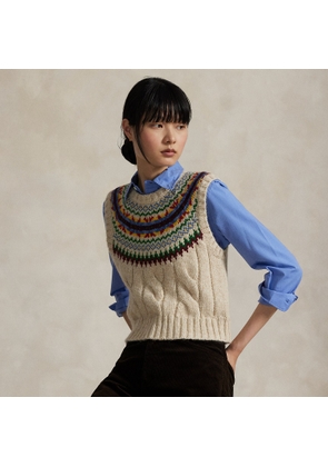 Fair Isle-Yoke Sleeveless Jumper