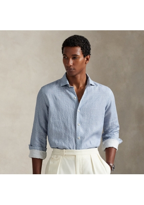 Custom Fit Mallet-Print Linen Shirt