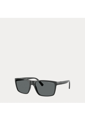 Striped-Temple Rectangular Sunglasses