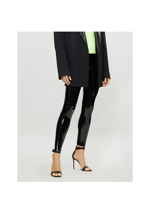 Womens Commando Patent Faux-Leather Leggings