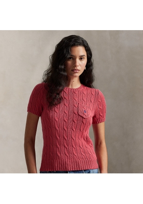 Cable-Knit Cotton Short-Sleeve Jumper