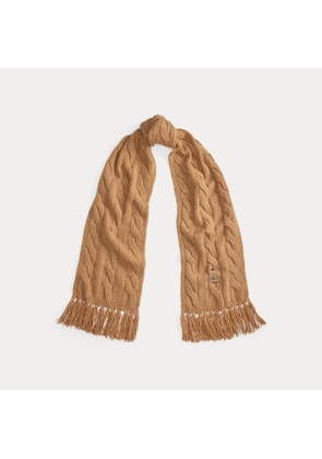 Polo Bear Cable-Knit Wool-Blend Scarf