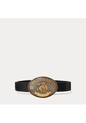 Rodeo-Buckle Vachetta Leather Wide Belt
