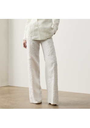 Dean Embroidered Micro-Piqué Trouser