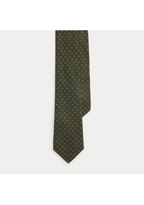 Square-Print Cashmere-Silk Tie