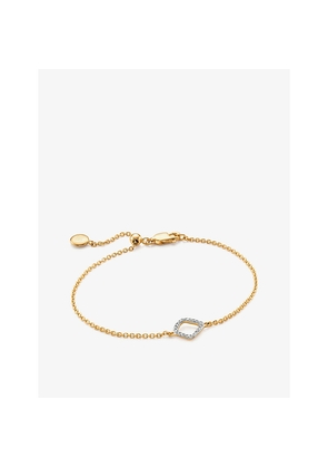 Womens Monica Vinader Mini Riva Kite 18ct Yellow-Gold Vermeil Pavé Diamond Bracelet
