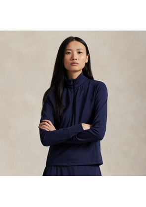 Eyelet-Panel Interlock Quarter-Zip