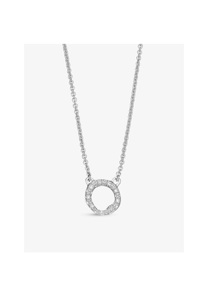 Womens Monica Vinader Riva Mini Circle Sterling Silver and Diamond Necklace