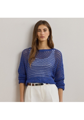 Pointelle-Knit Linen-Blend Jumper