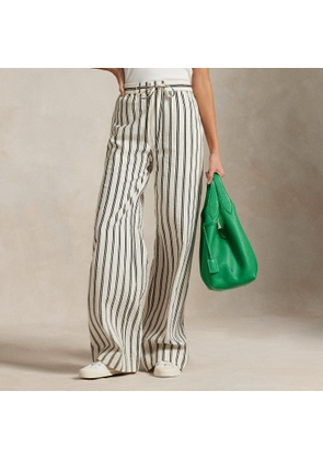 Striped Silk-Blend Wide-Leg Trouser