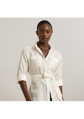 Relaxed Fit Belted Linen Shirt