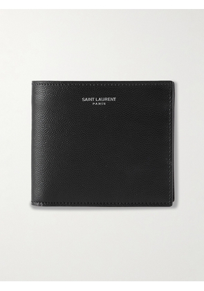 SAINT LAURENT - Pebble-Grain Leather Billfold Wallet - Men - Black