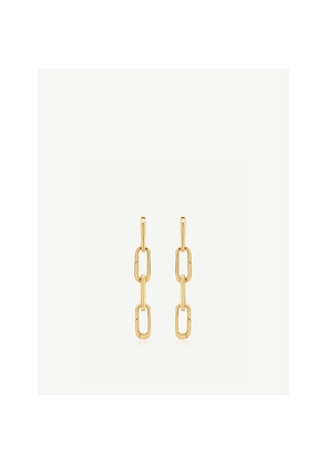 Womens Monica Vinader Alta Cap Charm Cocktail 18ct Gold-Vermeil Link Earrings