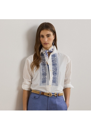 Geo-Embroidered Cotton Broadcloth Shirt