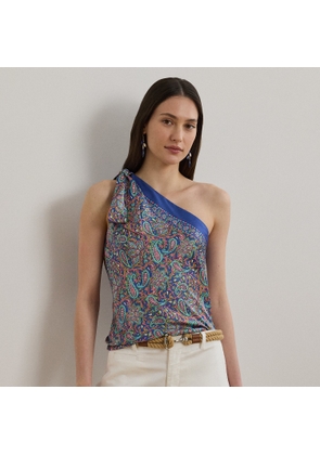 Paisley Twill One-Shoulder Blouse