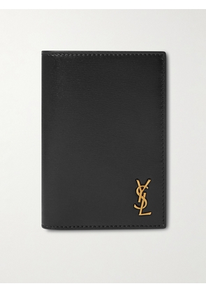 SAINT LAURENT - Logo-Appliquéd Leather Billfold Wallet - Men - Black