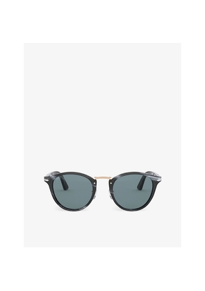 Mens Persol Po3108S Typewriter Edition Round-Frame Acetate Sunglasses
