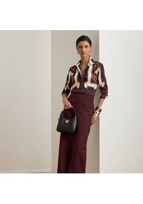 Wool-Blend Twill Pencil Midi Skirt