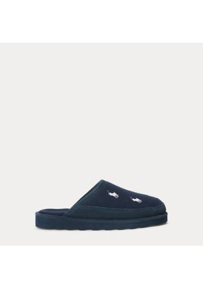 Reade Suede-Trim Polo Pony Scuff Slipper