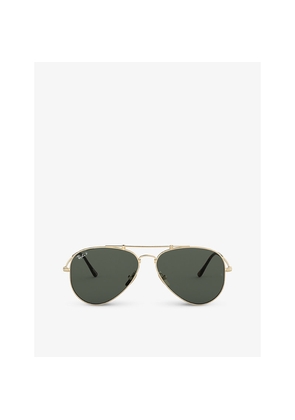 Womens Ray-Ban Rb8125M Aviator-Frame Polarised Titanium Sunglasses