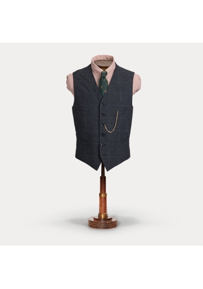 Indigo Checked Herringbone Waistcoat