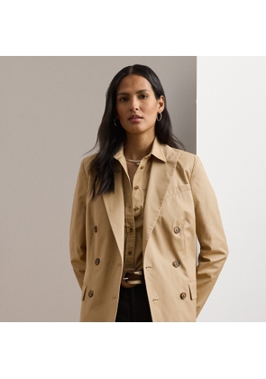 Double-Breasted Cotton Twill Blazer