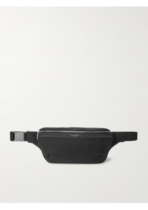 SAINT LAURENT - Leather-Trimmed Canvas Belt Bag - Men - Black