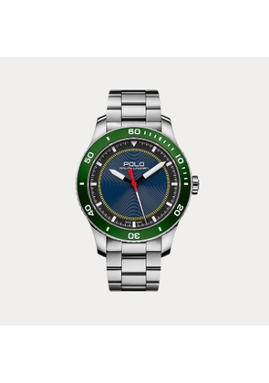 42 MM Polo Sport Green Bezel Steel Watch