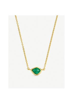 Womens Monica Vinader Siren Mini Nugget 18ct Gold-Plated Sterling Silver and Green Onyx Necklace