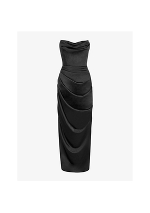 Womens House of CB Adrienne Slim-Fit Satin Maxi Dress